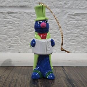 Sesame Street Muppet Grover Caroling Ceramic Christmas Ornament‎